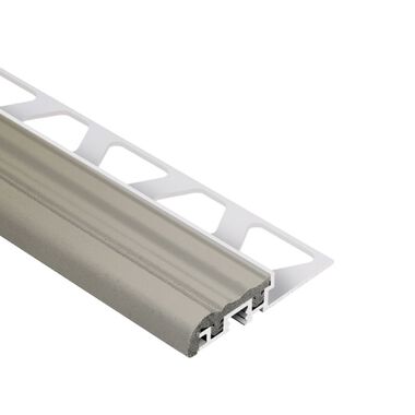 Perfil de aluminio con aplicaci&oacute;n de caucho para escalera TREP-S 10mm grey