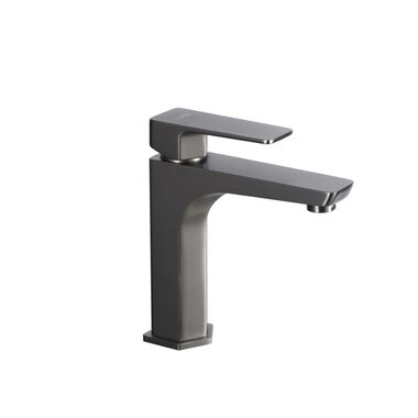 Llave Monomando Baja Para Lavabo L&iacute;nea Dessau En Titanio Mate