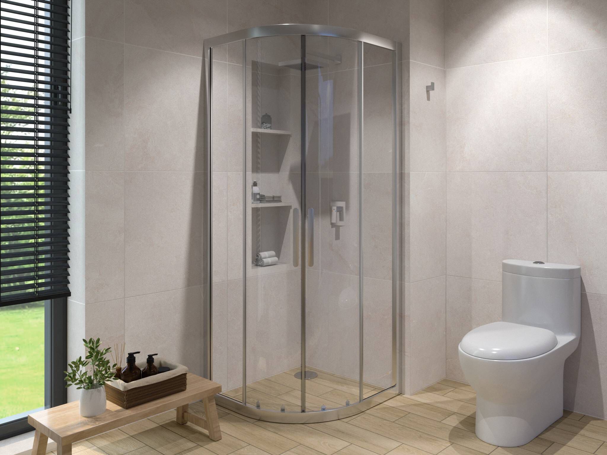 Cancel Esquinado De Vidrio Templado 88 X 190 Cm Para Regadera L&iacute;nea Verona Pro En Acero Inoxidable,,hi-res image number null