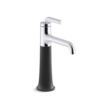 Llave Tone Monomando Alta Para Lavabo En Cromo Pulido Con Negro Mate