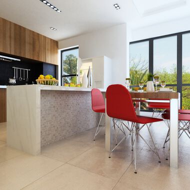 Cocina Trio Cement Blanco con Gris