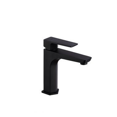 Llave Monomando Baja Para Lavabo L&iacute;nea Dessau En Negro Mate