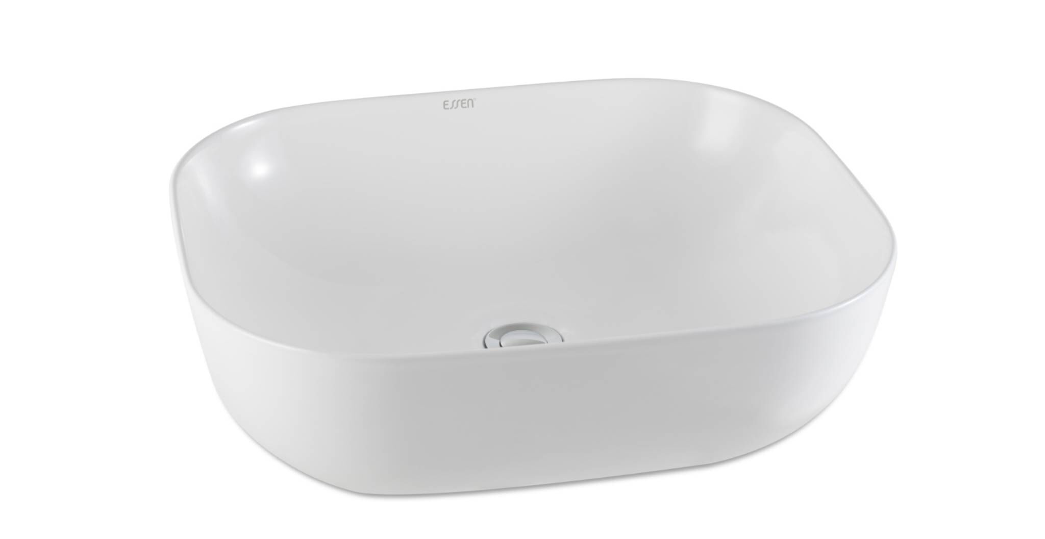 Lavabo De Sobrecubierta L&iacute;nea Essen Square En Blanco Aperlado,,hi-res image number null