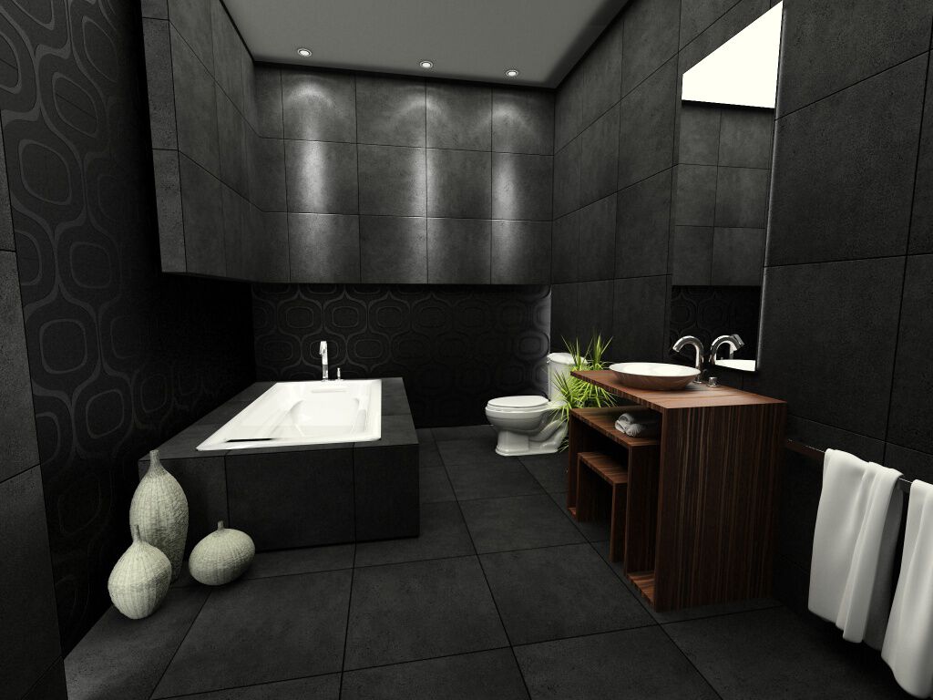 Ba&ntilde;o Habitat Negro,,hi-res