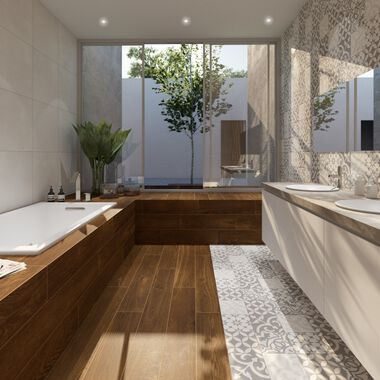 Ba&ntilde;o Cityline Caf&eacute; con Gris