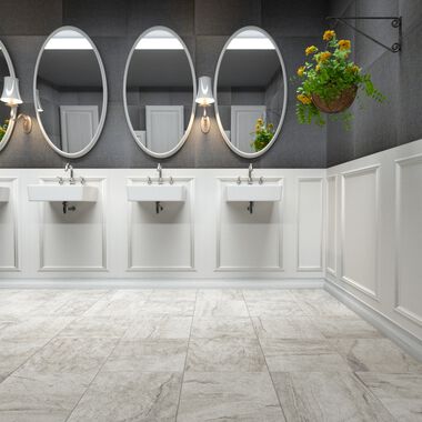 Uso Comercial Tessuto Blanco con Gris