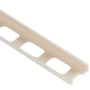 Perfil curvo de pl&aacute;stico crema 10mm