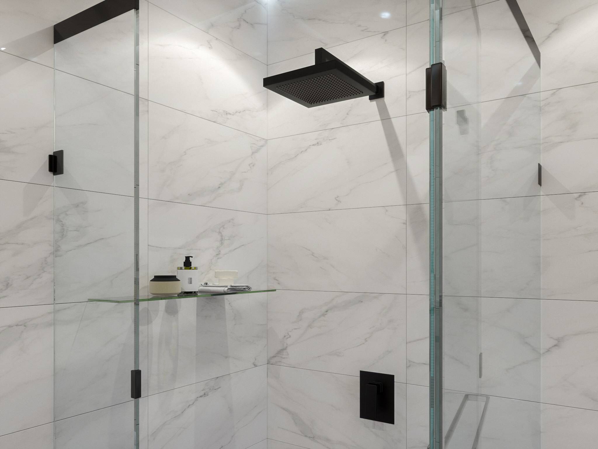 Conjunto De Regadera L&iacute;nea Dessau En Negro Mate,,hi-res image number null