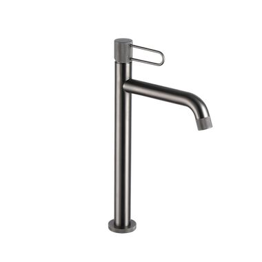 Llave monomando alta para lavabo l&iacute;nea Meyer en titanio mate