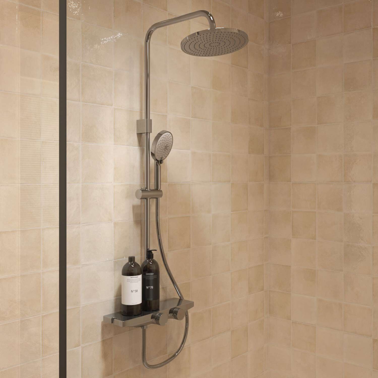 Regadera de muro para ba&ntilde;o l&iacute;nea Duna&reg; en cromo pulido,,hi-res image number null