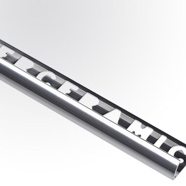 Perfil de aluminio curvo plata brillante 10 mm