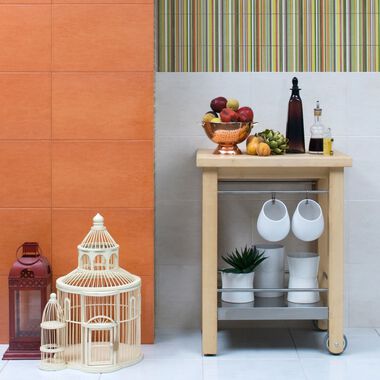 Cocina Aquarelle Gris, Multicolor y Naranja
