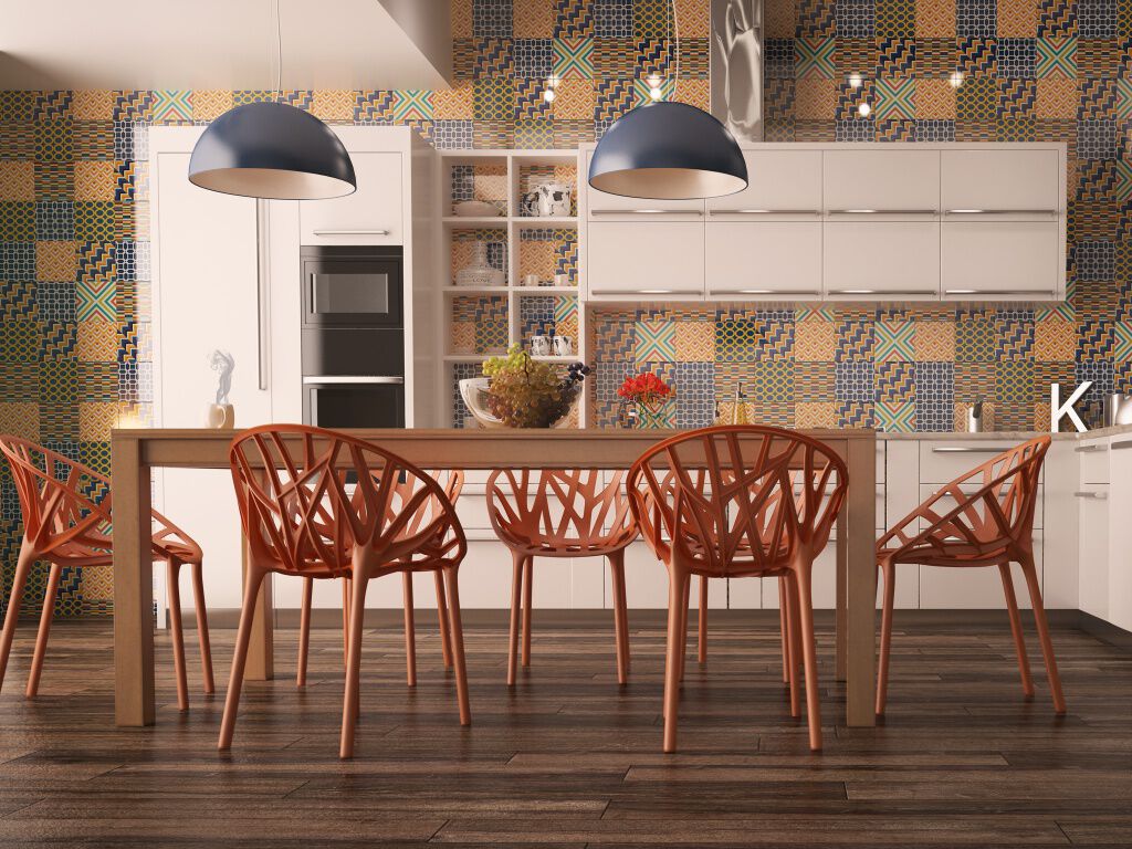 Cocina Dots Azul, Naranja y Verde,,hi-res