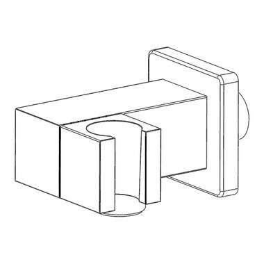 Soporte para regadera de mano dorado satinado