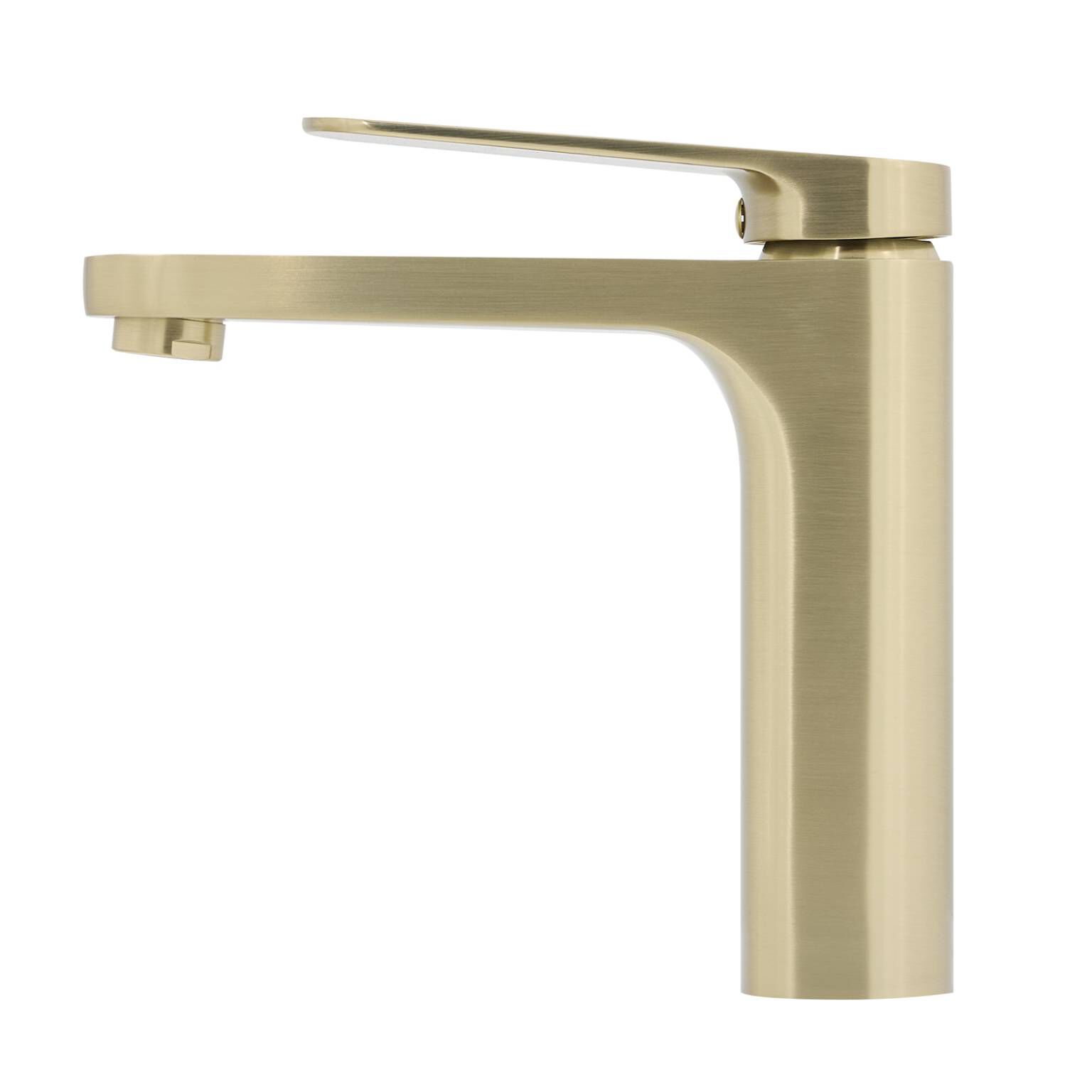 Llave monomando baja para lavabo línea Praga en dorado satinado,,hi-res image number null