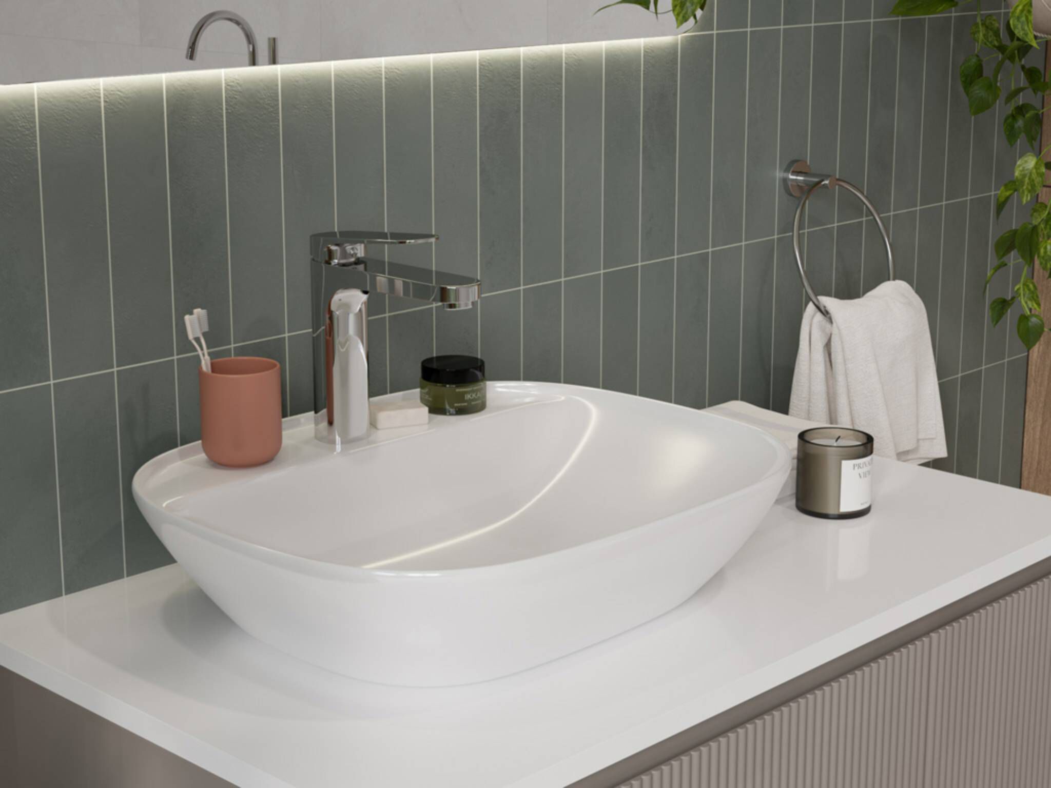 Lavabo de sobrecubierta mediano línea Praga®,,hi-res image number null