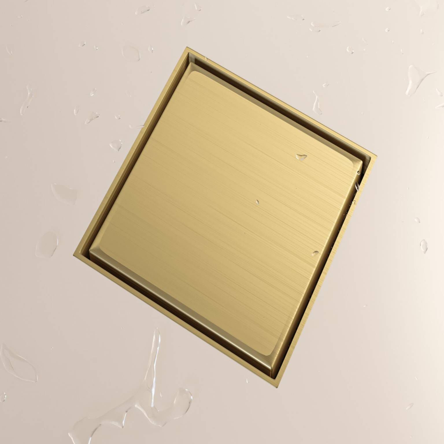 Coladera universal cuadrada para inserto cerámico 10 x 10 cm dorado satinado,,hi-res image number null