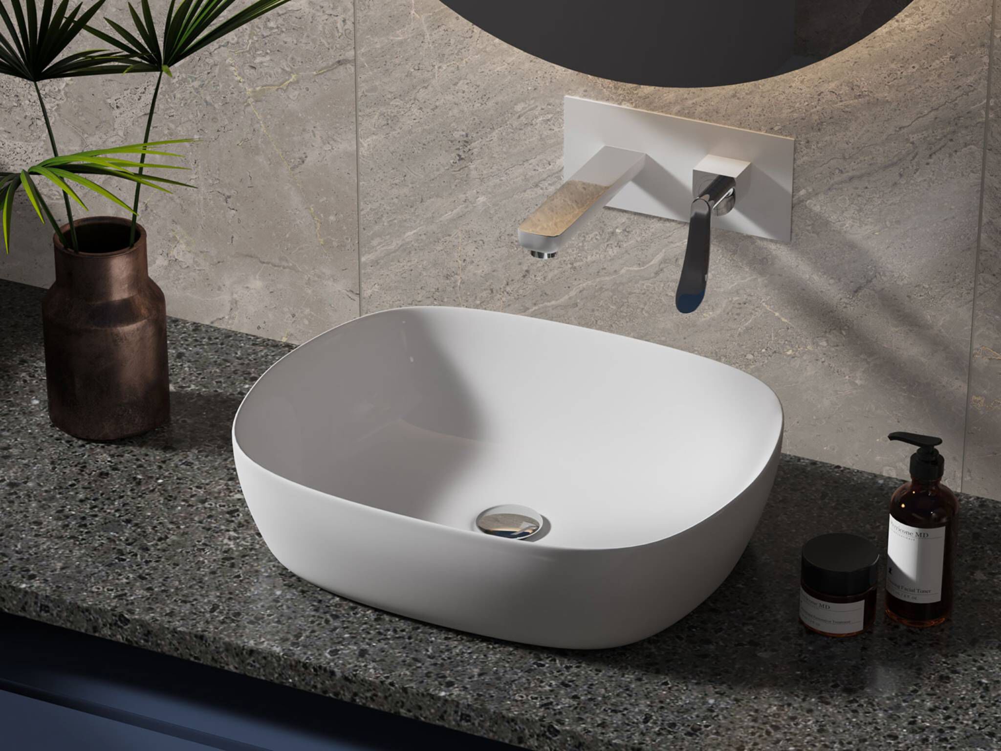 Llave de muro para lavabo línea Dublín® en cromo pulido blanco,,hi-res image number null