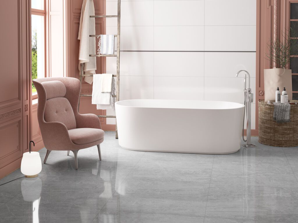 Baño 3D Wall Blanco con Gris,,hi-res