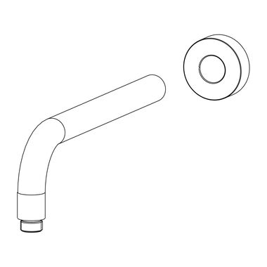 Brazo duna para conjunto de regadera cromo pulido