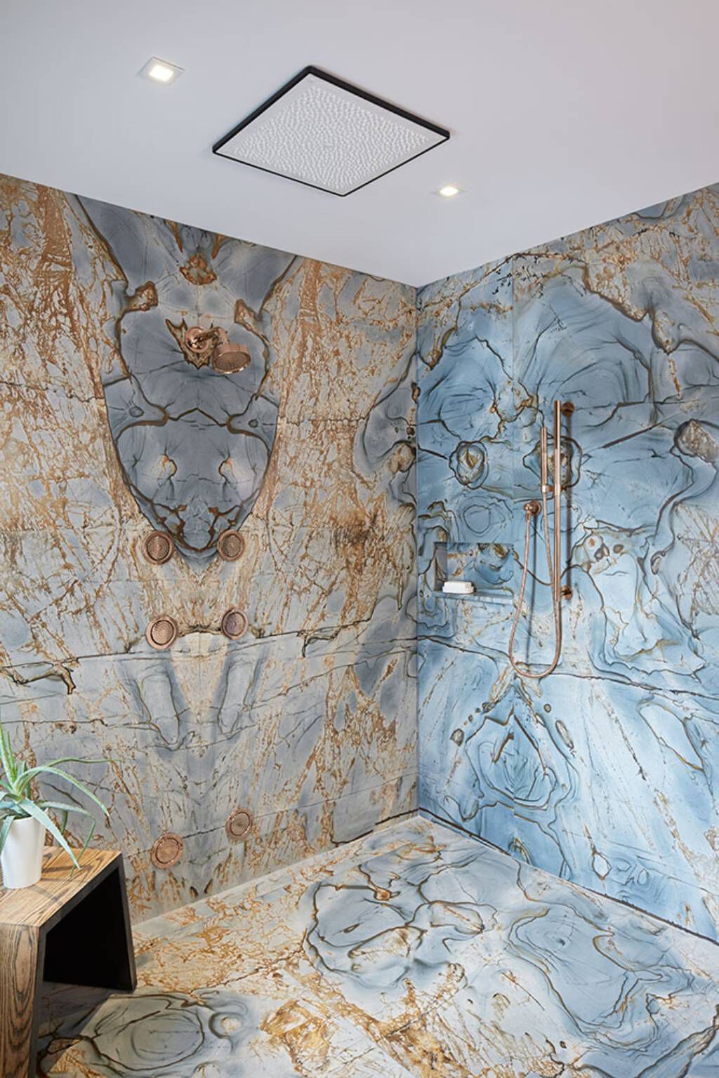 Moldura de regadera de techo tipo panel línea Real Rain en negro mate,,hi-res image number null