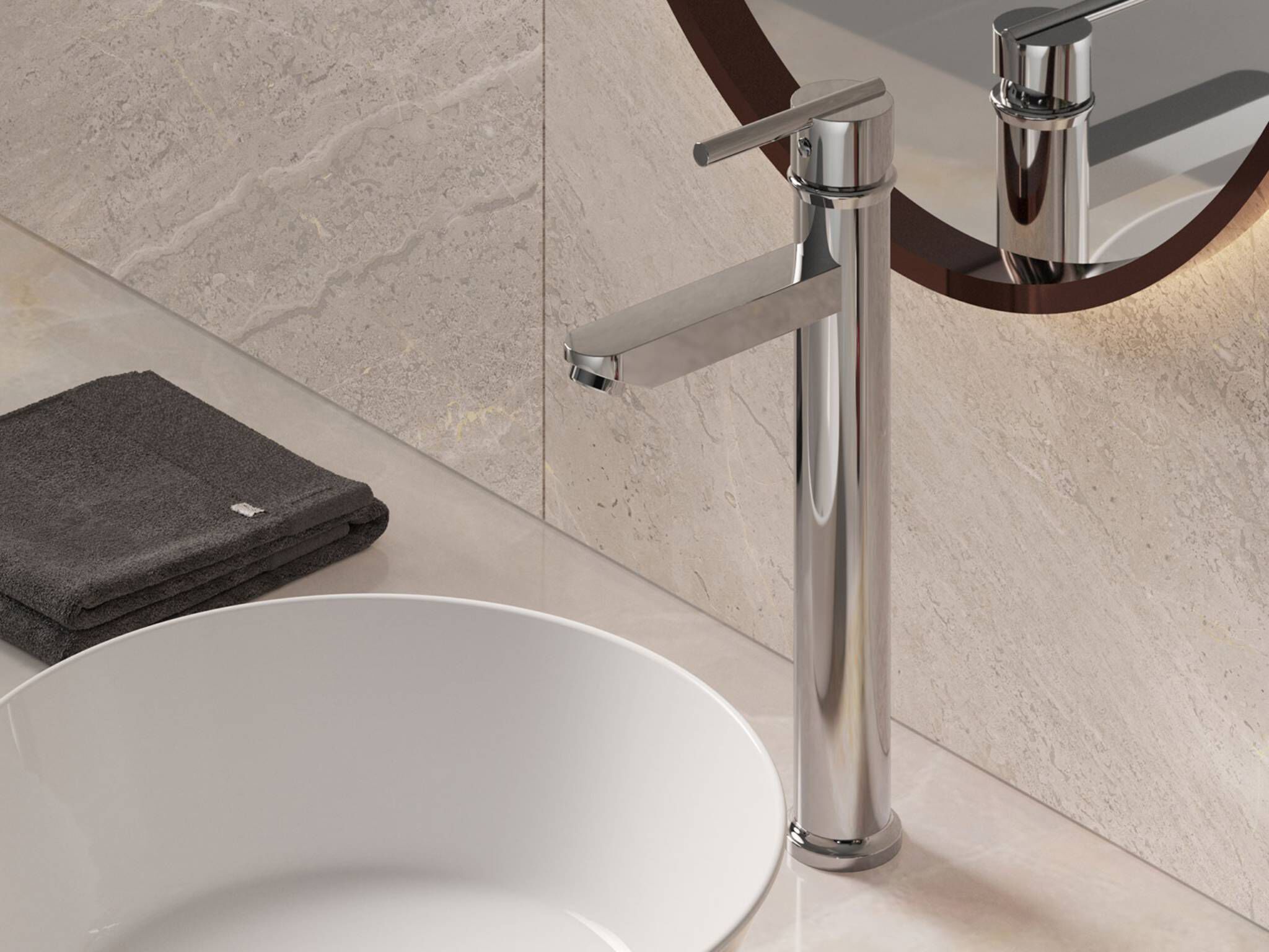 Llave monomando alta para lavabo línea Oslo® en cromo pulido,,hi-res image number null