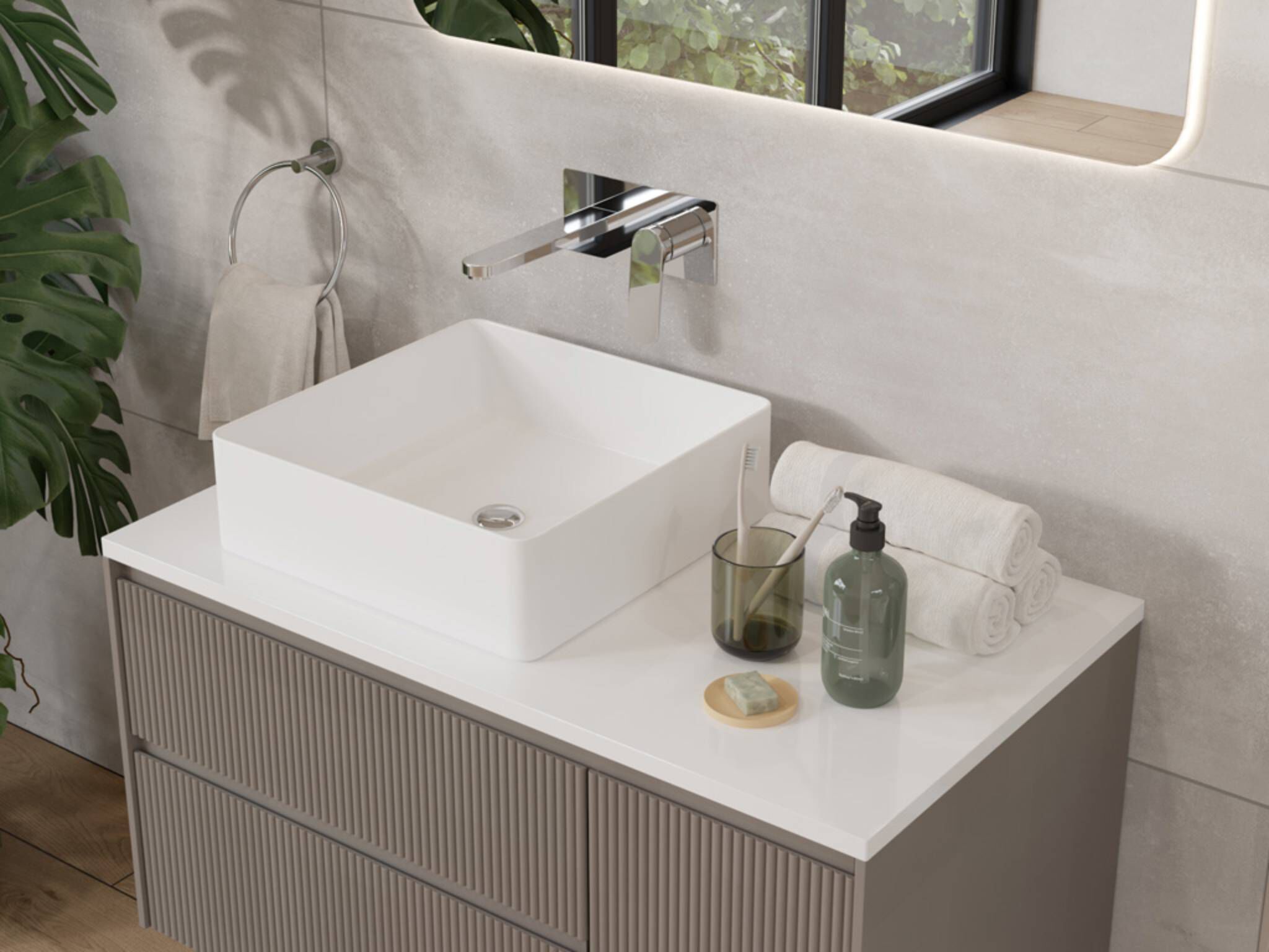 Llave de muro para lavabo línea Praga en cromo pulido,,hi-res image number null