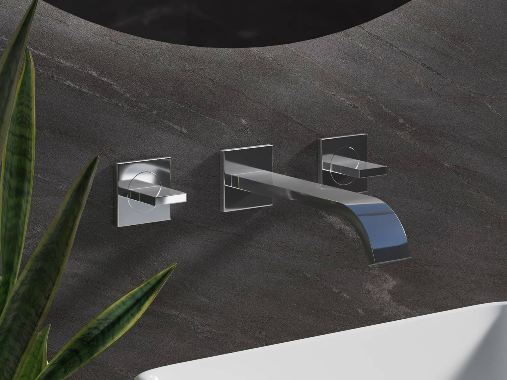 Llave de muro duomando para lavabo línea Versalles en cromo pulido,,hi-res image number null