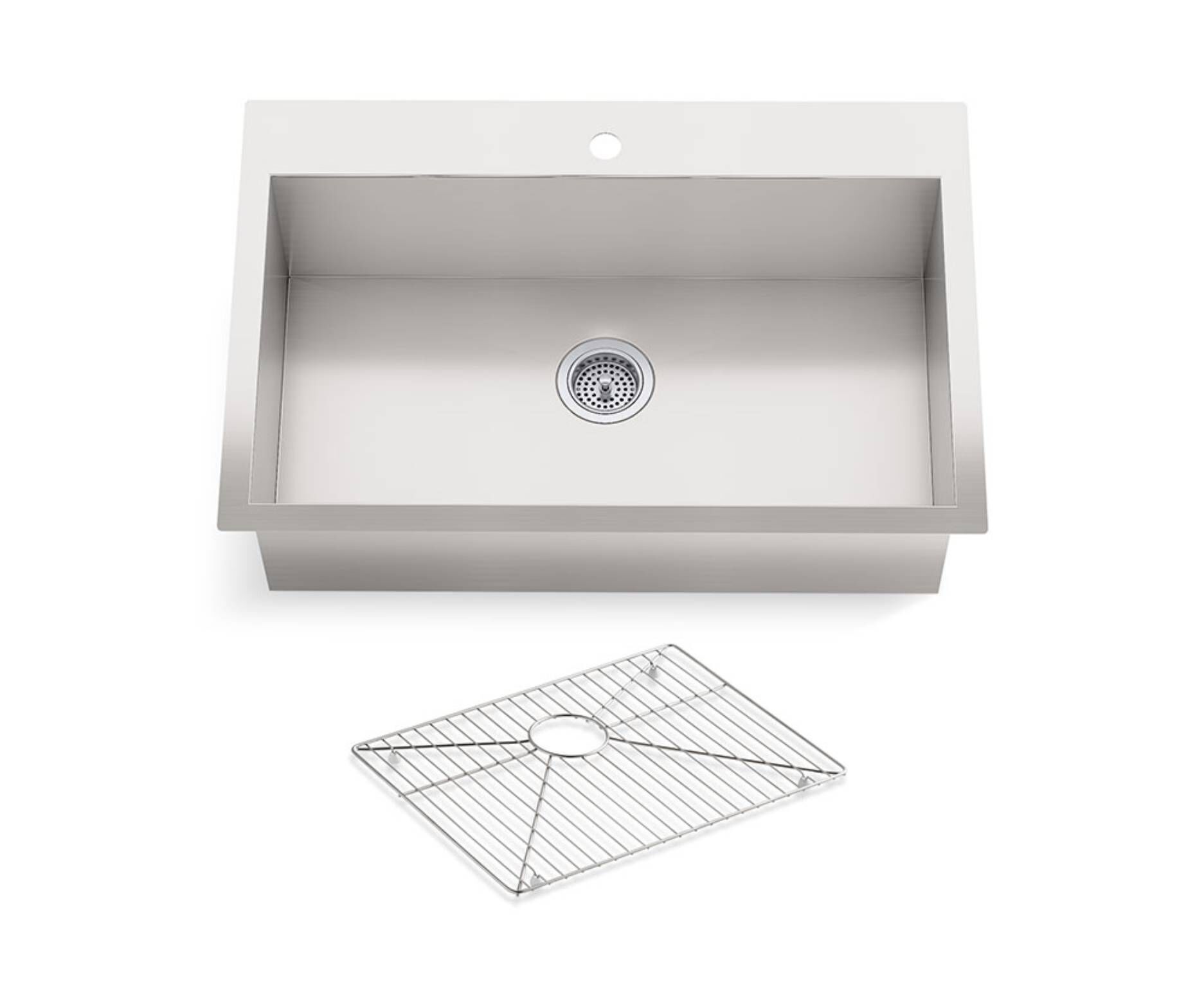 Tarja de una tina individual línea Vault en acero inoxidable,,hi-res image number null