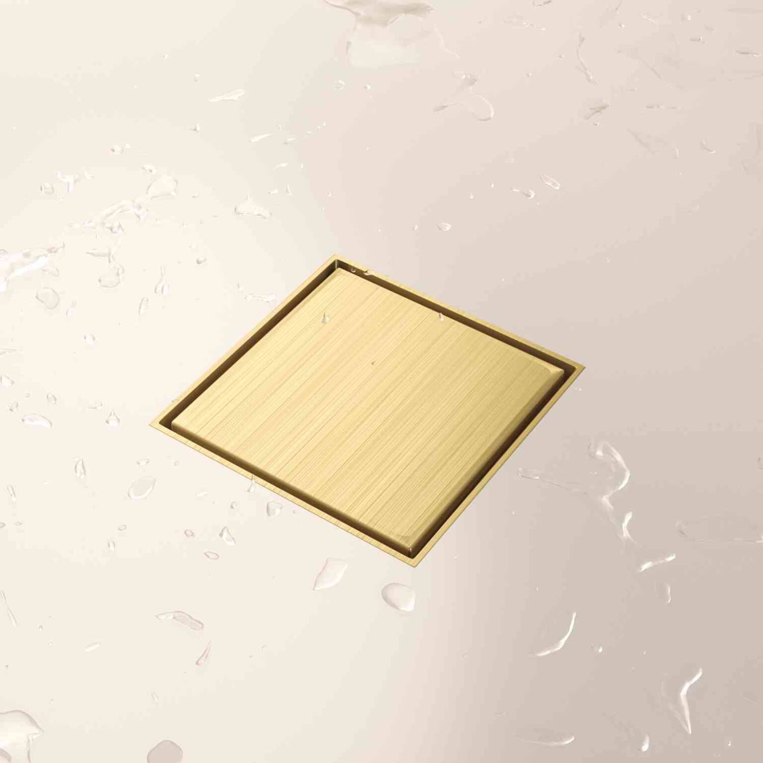 Coladera universal cuadrada para inserto cerámico 10 x 10 cm dorado satinado,,hi-res image number null