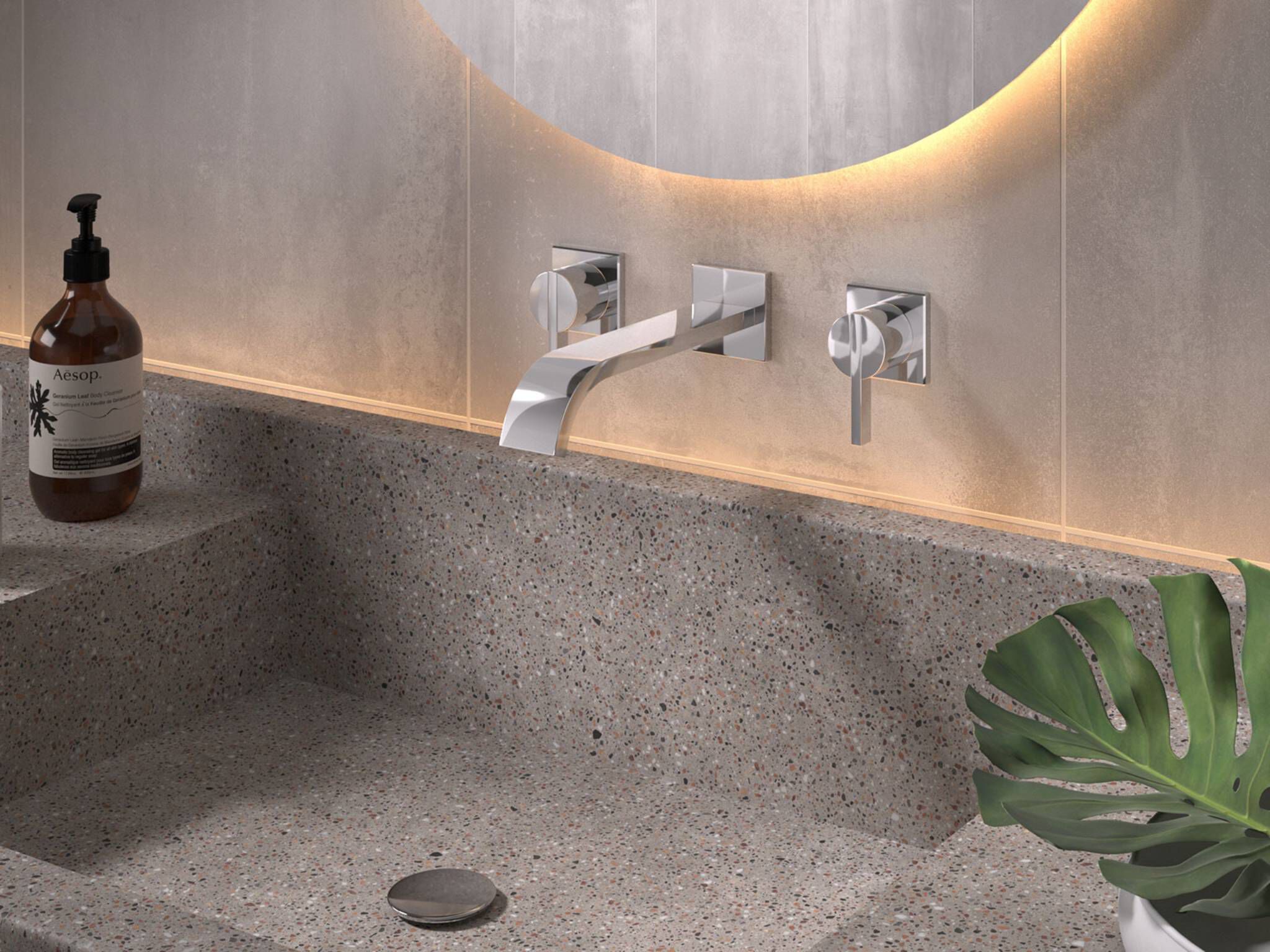 Llave de muro para lavabo línea Múnich en cromo pulido,,hi-res image number null