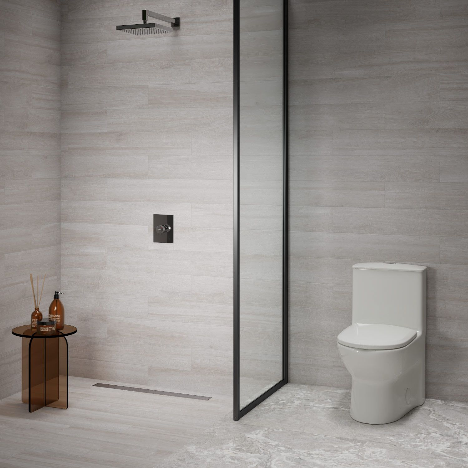 Coladera universal rectangular de acero inoxidable 8x80cm niquel cepillado,,hi-res image number null