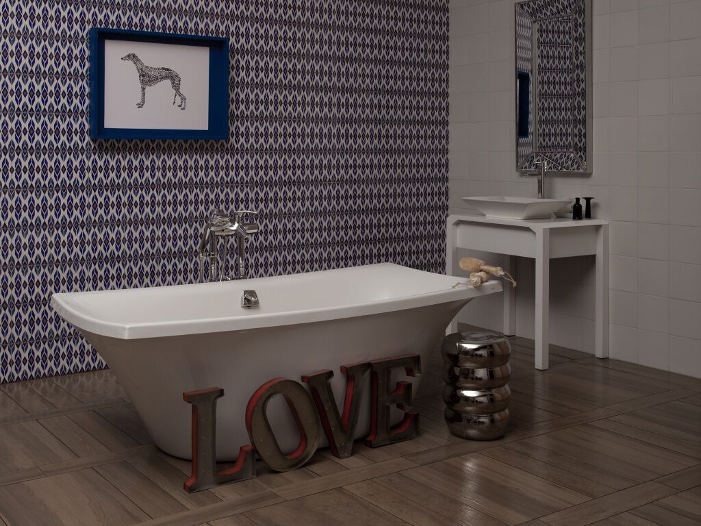 Baño Dots Amarillo con Azul,,hi-res