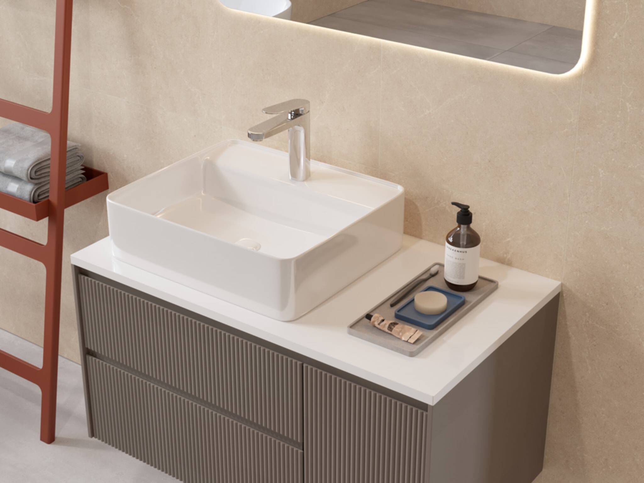 Llave monomando alta para lavabo l&iacute;nea Praga en cromo pulido,,hi-res image number null