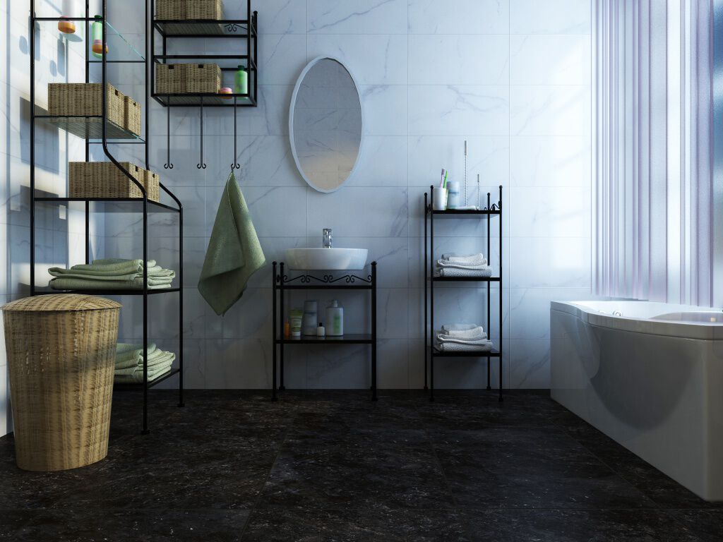 Baño Marble Collection Blanco con Negro,,hi-res