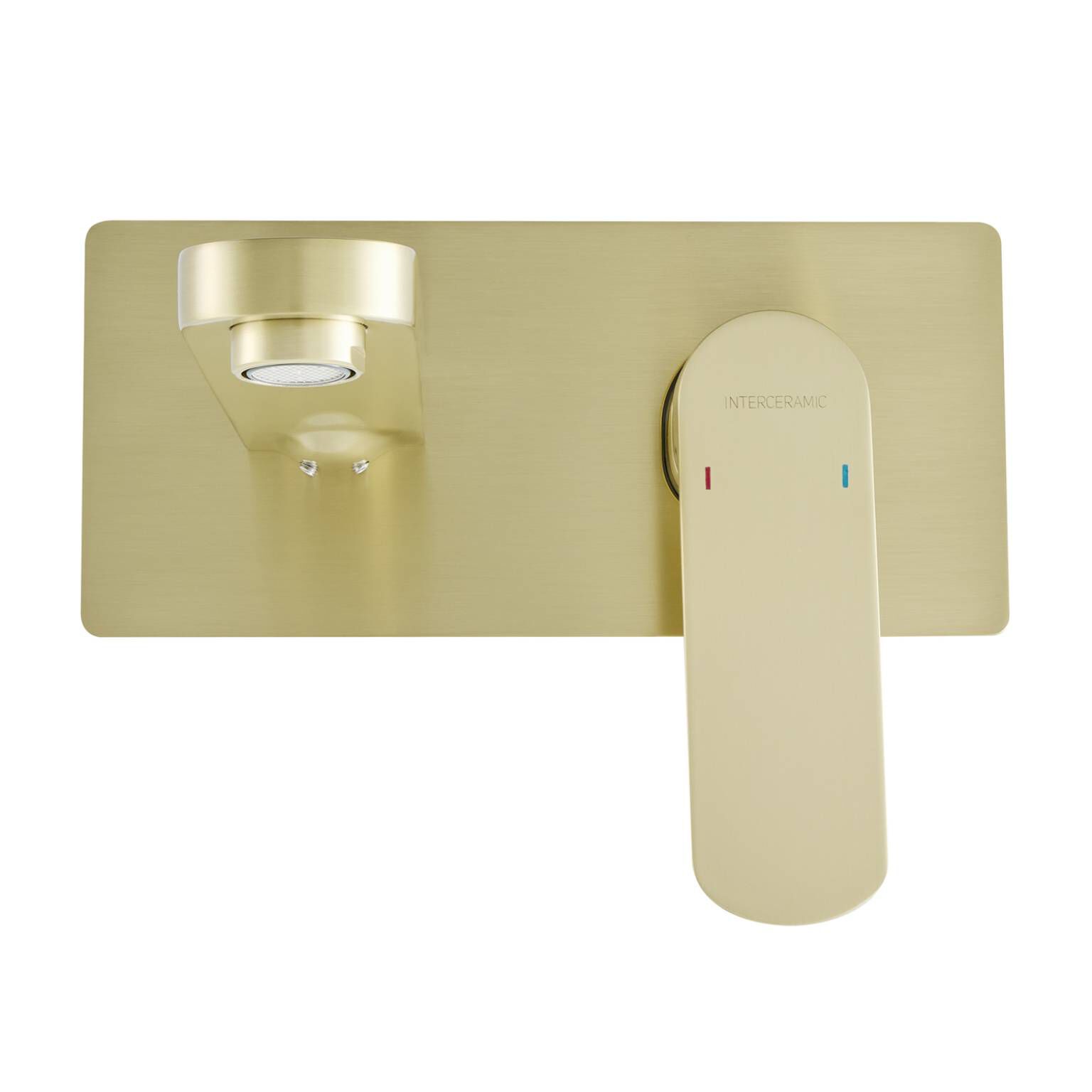 Llave de muro para lavabo línea Praga en dorado satinado,,hi-res image number null