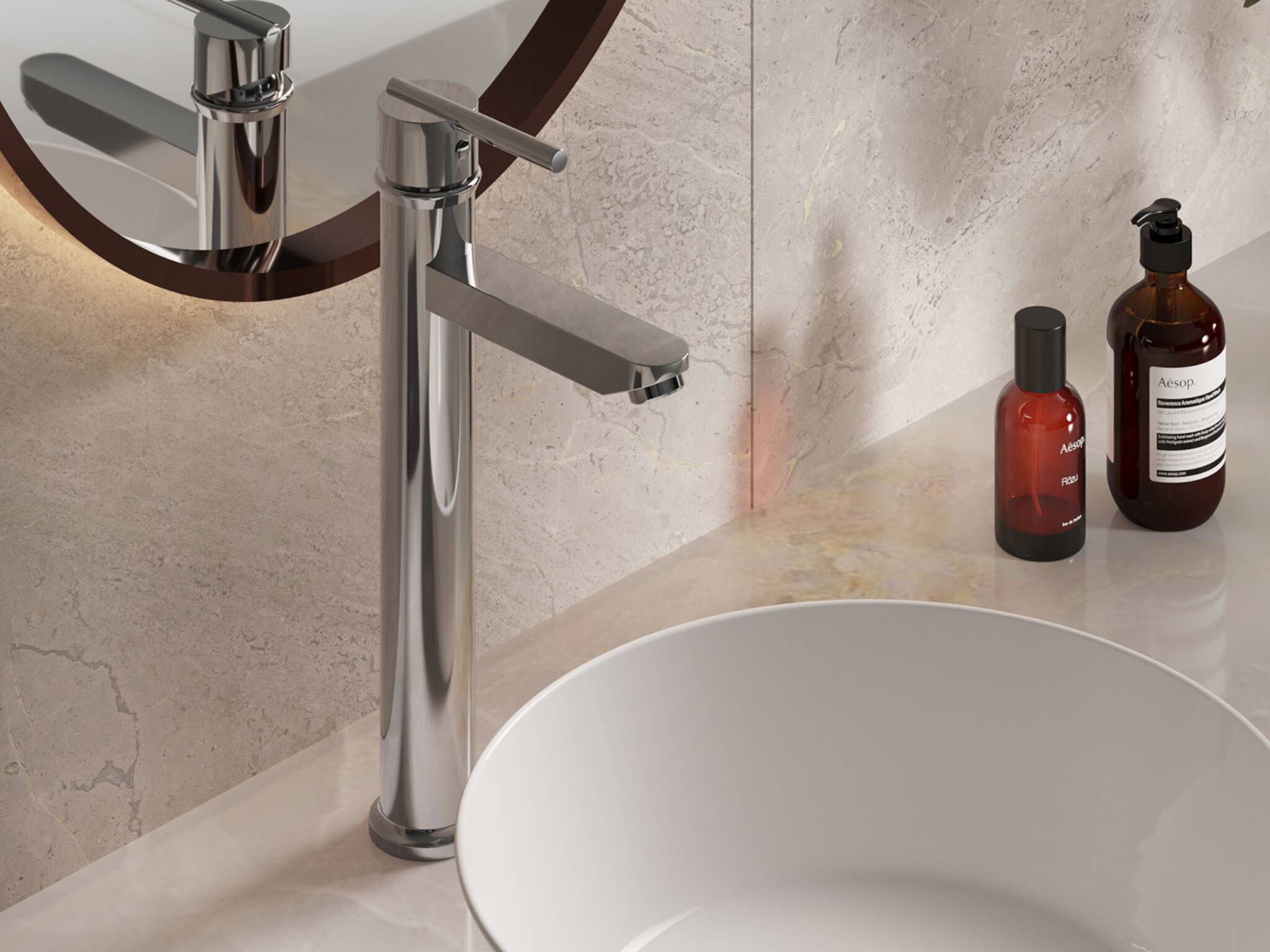 Llave monomando alta para lavabo línea Oslo® en cromo pulido,,hi-res image number null