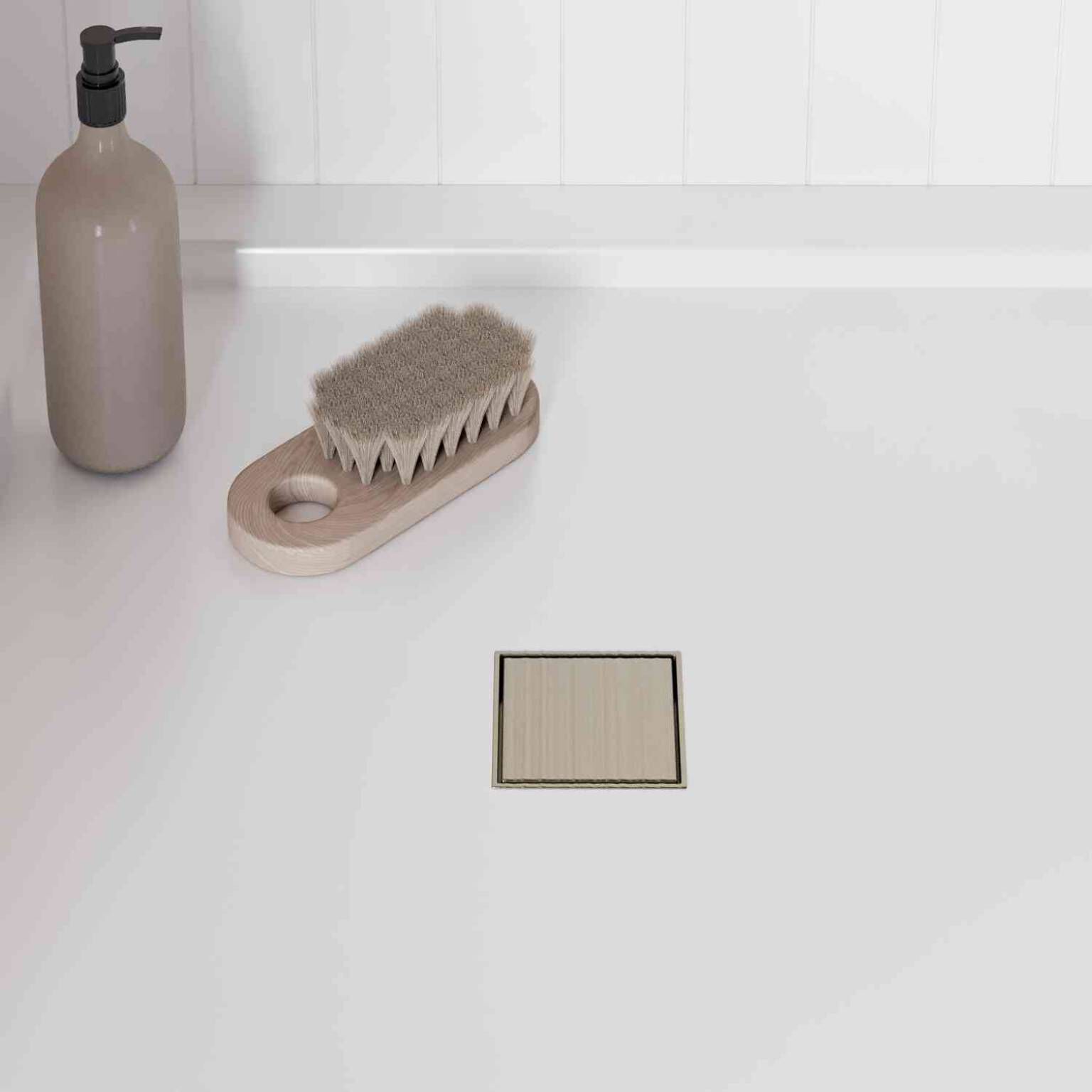 Coladera universal cuadrada para inserto cerámico 10 x 10 cm niquel cepillado,,hi-res image number null