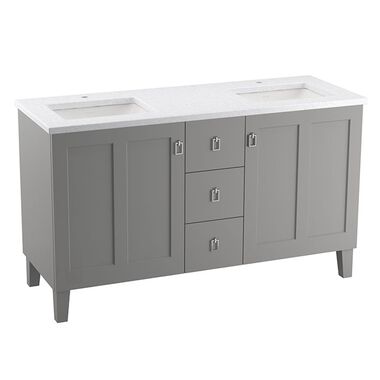 Vanity Poplin para baño mohair gris