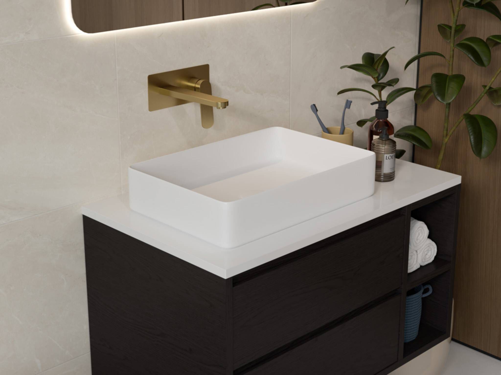 Lavabo de sobrecubierta línea Vicenza® en blanco mate,,hi-res image number null