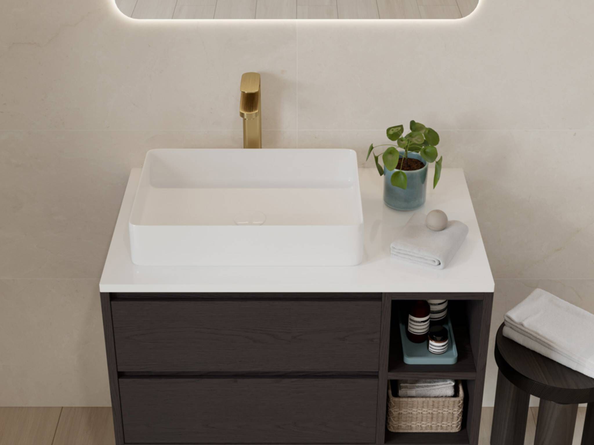 Lavabo de sobrecubierta línea Vicenza® en blanco brillante,,hi-res image number null