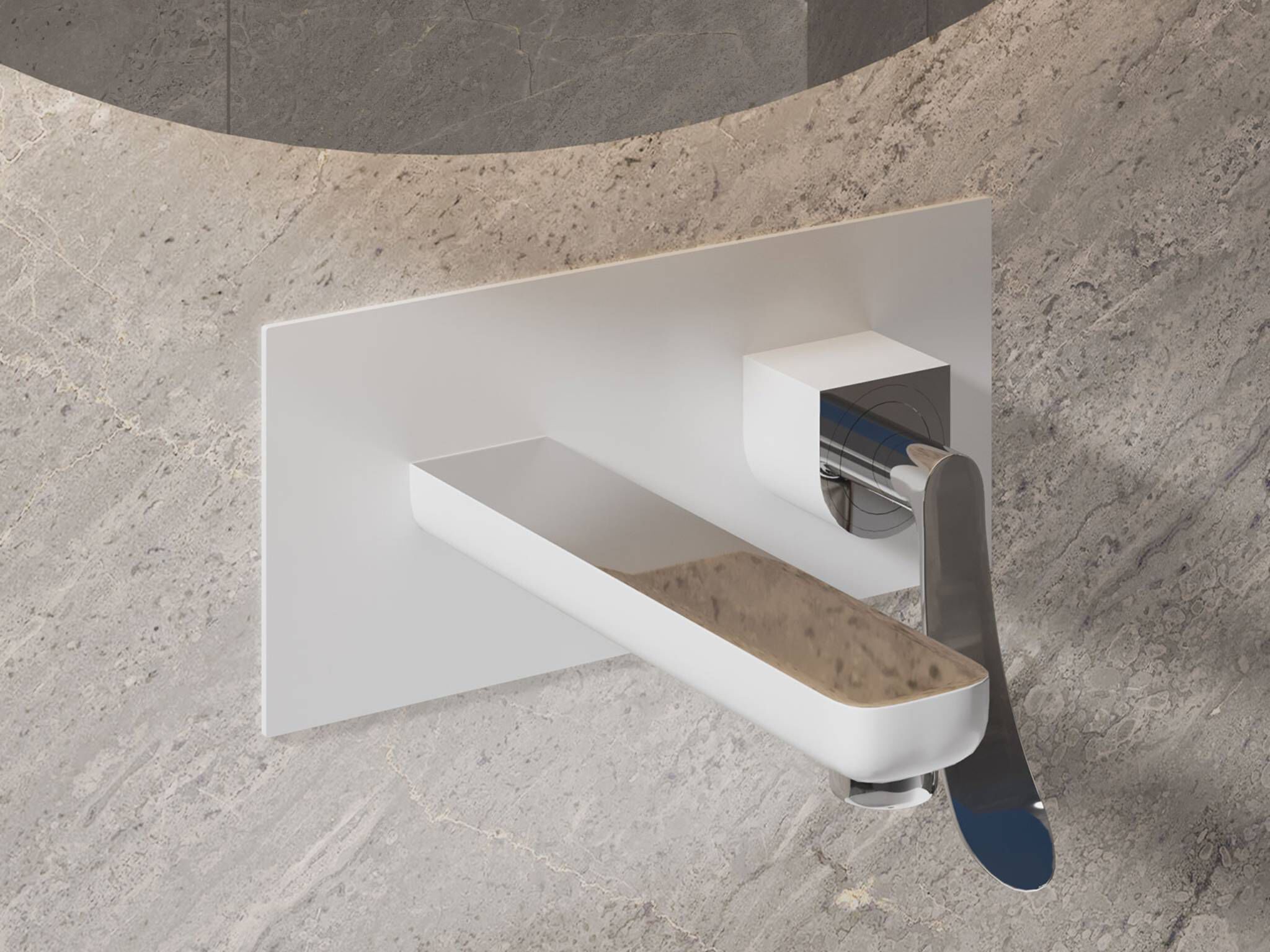 Llave de muro para lavabo línea Dublín® en cromo pulido blanco,,hi-res image number null