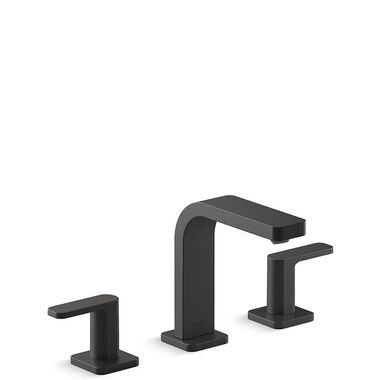 Llave duomando para lavabo línea Parallel en negro mate