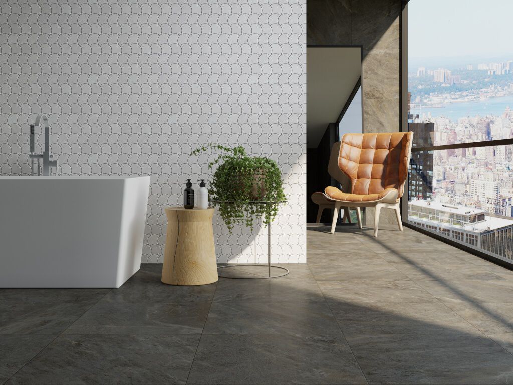 Ba&ntilde;o Acadia Blanco con Gris,,hi-res