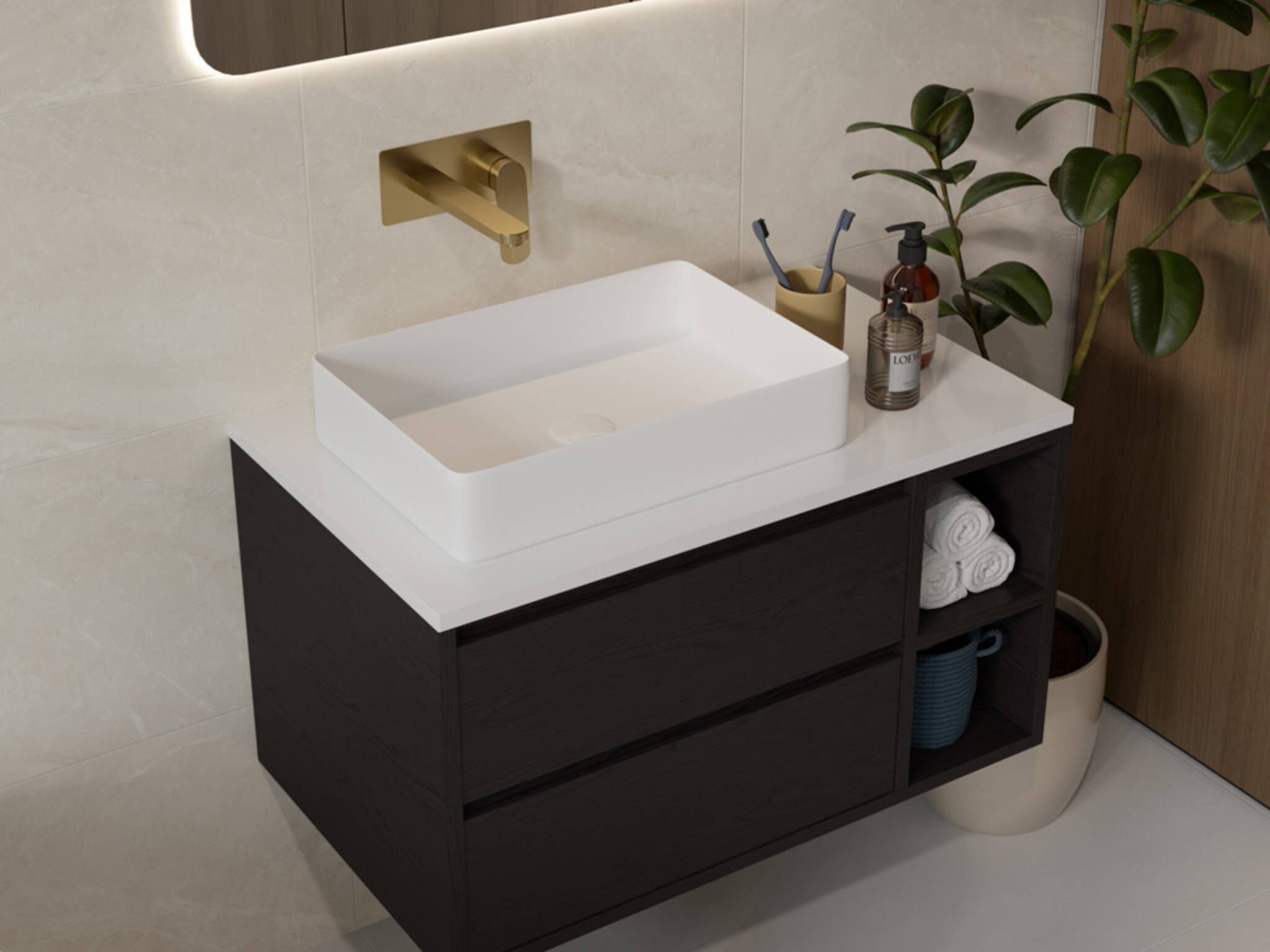 Lavabo de sobrecubierta línea Vicenza® en blanco mate,,hi-res image number null