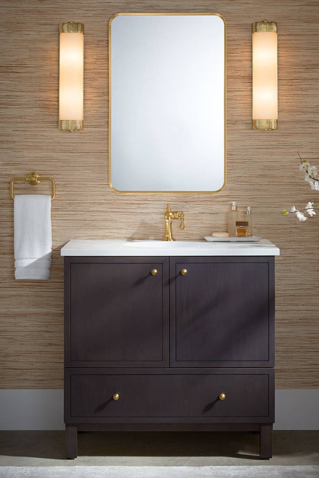 Vanity Jacquard para cuarto de baño gris,,hi-res image number null