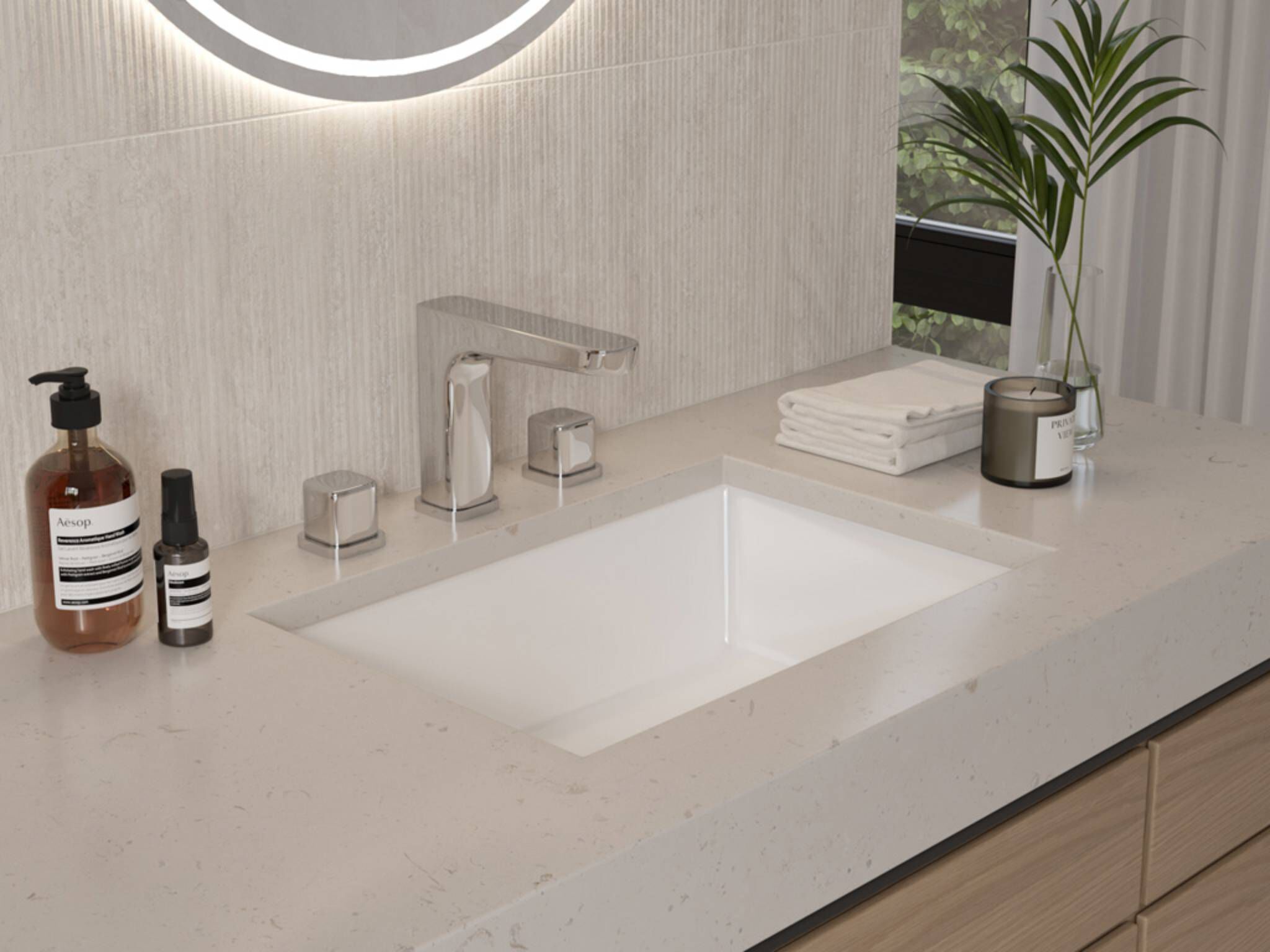 Llave duomando para lavabo línea Duna en cromo pulido,,hi-res image number null