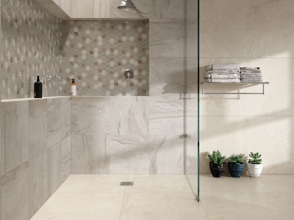 Baño Pietra Cristal Blanco con Café,,hi-res