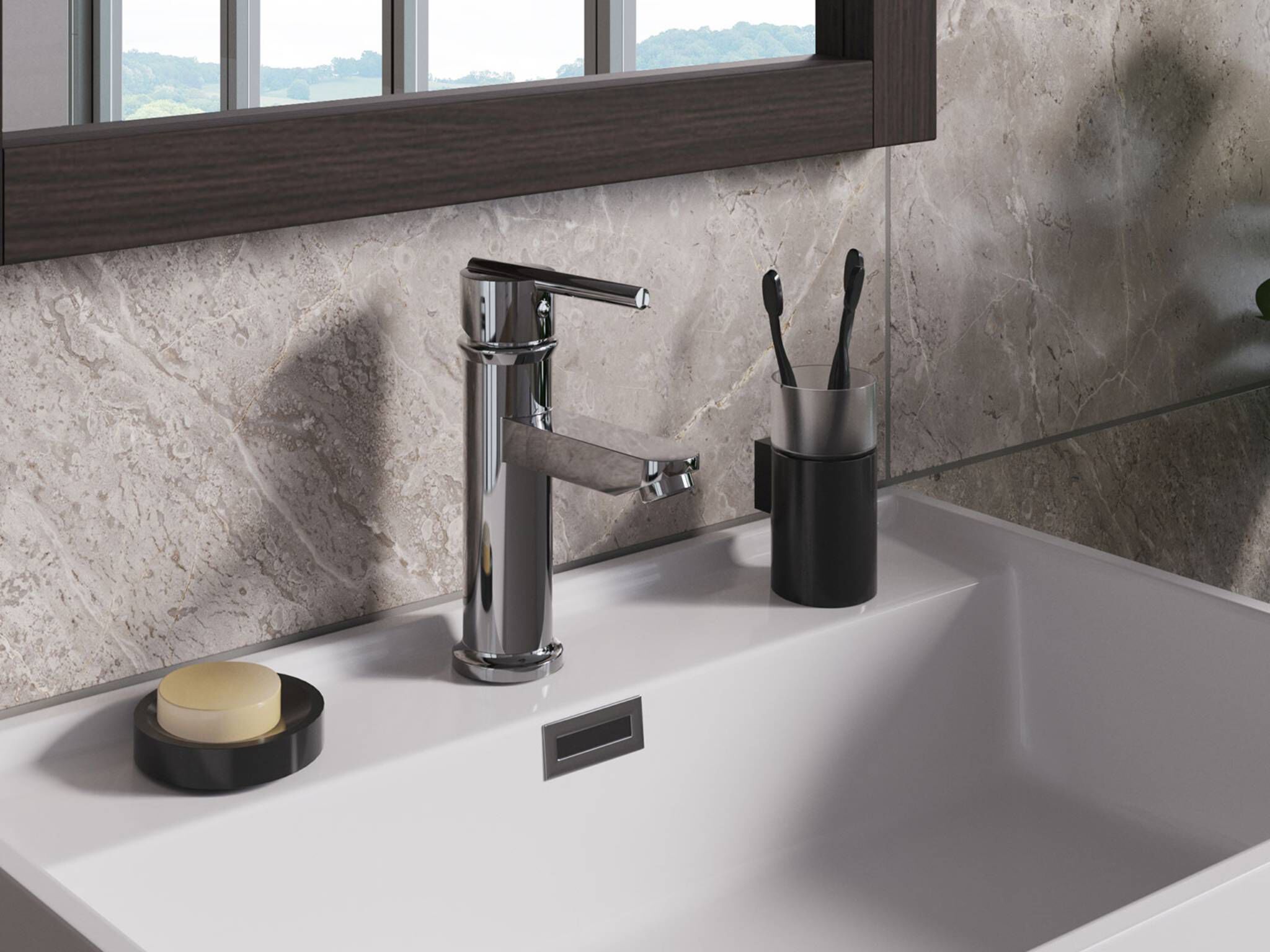 Llave monomando baja para lavabo línea Oslo® en cromo pulido,,hi-res image number null