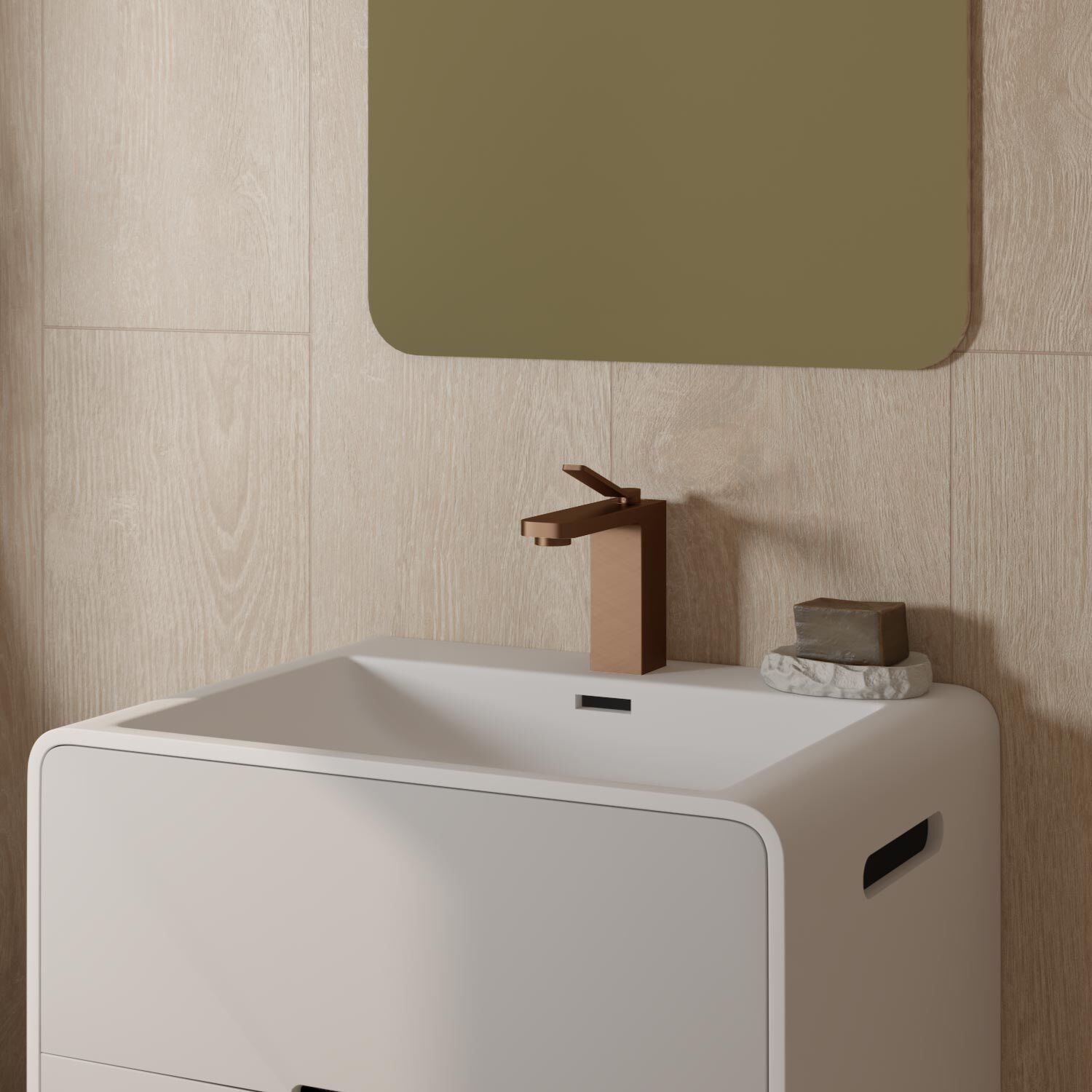 Llave Siena Monomando Baja Para Lavabo Bronce,,hi-res image number null